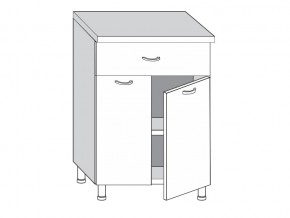 2.60.21 Шкаф-стол на 600мм с 1-м ящиком и 2-мя дверцами в Асбесте - asbest.magazinmebel.ru | фото