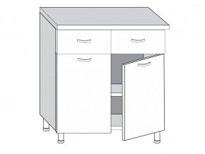 2.80.22 Шкаф-стол на 800мм с 2-я ящиками и 2-мя дверцами в Асбесте - asbest.magazinmebel.ru | фото