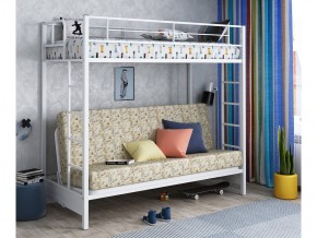 Двухъярусная кровать с диваном Мадлен белая-пифагор в Асбесте - asbest.magazinmebel.ru | фото - изображение 1