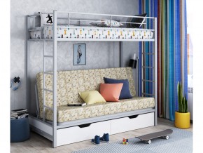 Двухъярусная кровать с диваном Мадлен ЯЯ Серый-пифагор в Асбесте - asbest.magazinmebel.ru | фото