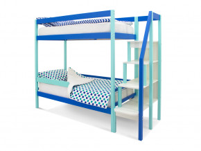 Двухъярусная кровать Svogen с бортиком мятно-синий в Асбесте - asbest.magazinmebel.ru | фото