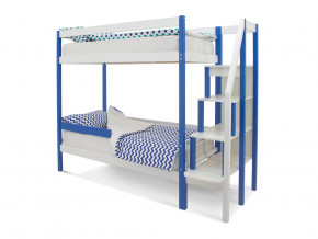 Двухъярусная кровать Svogen с бортиком синий-белый в Асбесте - asbest.magazinmebel.ru | фото - изображение 1