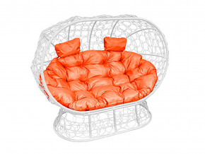 Кокон Лежебока на подставке с ротангом оранжевая подушка в Асбесте - asbest.magazinmebel.ru | фото