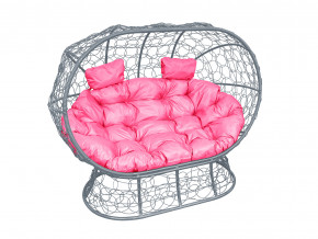 Кокон Лежебока на подставке с ротангом розовая подушка в Асбесте - asbest.magazinmebel.ru | фото - изображение 1