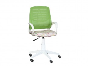 Кресло компьютерное Ирис white kids стандарт зеленый-Т-54 в Асбесте - asbest.magazinmebel.ru | фото