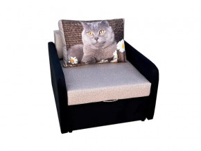 Кресло кровать Канзасик с подлокотниками кот с ромашками-2 в Асбесте - asbest.magazinmebel.ru | фото