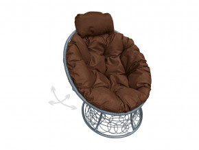 Кресло Папасан мини пружинка с ротангом коричневая подушка в Асбесте - asbest.magazinmebel.ru | фото - изображение 1