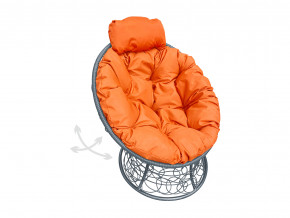 Кресло Папасан мини пружинка с ротангом оранжевая подушка в Асбесте - asbest.magazinmebel.ru | фото