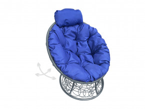 Кресло Папасан мини пружинка с ротангом синяя подушка в Асбесте - asbest.magazinmebel.ru | фото