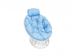 Кресло Папасан мини с ротангом голубая подушка в Асбесте - asbest.magazinmebel.ru | фото - изображение 1