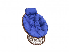 Кресло Папасан мини с ротангом синяя подушка в Асбесте - asbest.magazinmebel.ru | фото