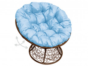 Кресло Папасан пружинка с ротангом голубая подушка в Асбесте - asbest.magazinmebel.ru | фото