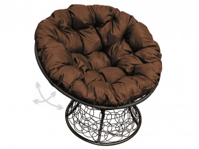 Кресло Папасан пружинка с ротангом коричневая подушка в Асбесте - asbest.magazinmebel.ru | фото - изображение 1