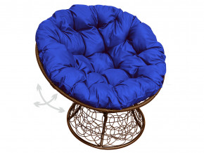 Кресло Папасан пружинка с ротангом синяя подушка в Асбесте - asbest.magazinmebel.ru | фото