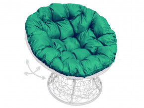 Кресло Папасан пружинка с ротангом зелёная подушка в Асбесте - asbest.magazinmebel.ru | фото