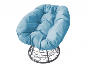 Кресло Пончик с ротангом голубая подушка в Асбесте - asbest.magazinmebel.ru | фото