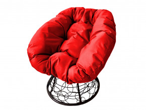 Кресло Пончик с ротангом красная подушка в Асбесте - asbest.magazinmebel.ru | фото - изображение 1