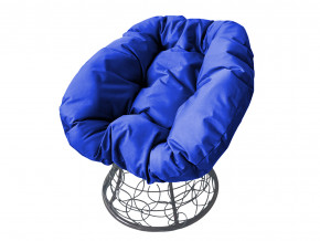 Кресло Пончик с ротангом синяя подушка в Асбесте - asbest.magazinmebel.ru | фото - изображение 1