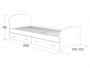 Кровать-6 одинарная с 2-мя ящиками 800*2000 ясень анкор в Асбесте - asbest.magazinmebel.ru | фото - изображение 2