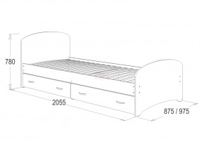 Кровать-6 одинарная с 2-мя ящиками 800*2000 млечный дуб в Асбесте - asbest.magazinmebel.ru | фото - изображение 2