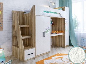 Кровать чердак Тея с пеналом с фасадом для рисования феритейл в Асбесте - asbest.magazinmebel.ru | фото