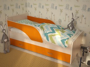 Кровать детская Максимка млечный дуб-оранж в Асбесте - asbest.magazinmebel.ru | фото