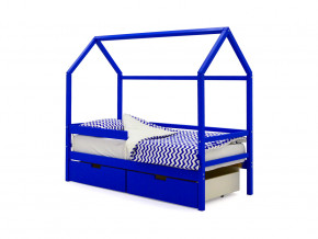Кровать-домик Svogen с ящиками и бортиком синий в Асбесте - asbest.magazinmebel.ru | фото - изображение 1