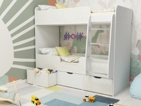 Кровать двухъярусная Малыш двойняшка белый феритейл в Асбесте - asbest.magazinmebel.ru | фото
