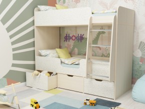 Кровать двухъярусная Малыш двойняшка дуб молочный-феритейл в Асбесте - asbest.magazinmebel.ru | фото