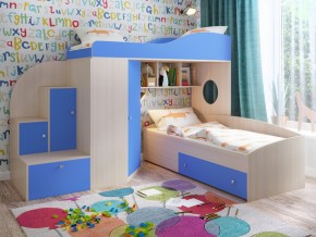 Кровать Кадет 2 Дуб молочный-голубой в Асбесте - asbest.magazinmebel.ru | фото - изображение 1
