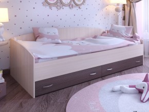 Кровать с выкатными ящиками Дуб молочный-Бодего в Асбесте - asbest.magazinmebel.ru | фото