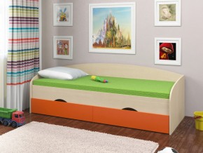 Кровать Соня 2 дуб молочный-оранжевый в Асбесте - asbest.magazinmebel.ru | фото