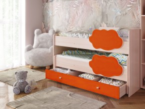 Кровать Соник с ящиком млечный дуб-оранж в Асбесте - asbest.magazinmebel.ru | фото