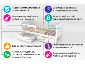 Кровать-тахта мягкая Svogen с ящиками и бортиком дерево-графит в Асбесте - asbest.magazinmebel.ru | фото - изображение 3