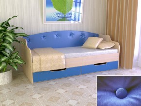 Кровать Юниор Тип 2 дуб молочный/синий 800х1600 в Асбесте - asbest.magazinmebel.ru | фото