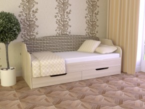 Кровать Юниор Тип 2 Микровелюр-плетенка светлая 800х1600 в Асбесте - asbest.magazinmebel.ru | фото