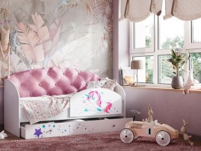 Кровать Звездочка с бортиком Белый-розовый в Асбесте - asbest.magazinmebel.ru | фото - изображение 1