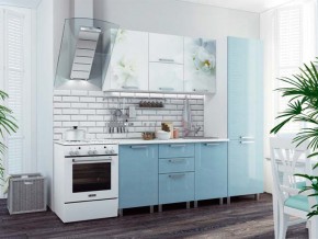 Кухня 2100 Бьянка голубые блестки в Асбесте - asbest.magazinmebel.ru | фото - изображение 1