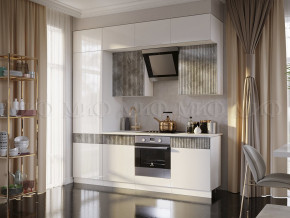 Кухонный гарнитур Оливия 2400 Белый глянец холодный/Мрамор золото в Асбесте - asbest.magazinmebel.ru | фото - изображение 1
