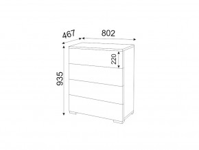 М05 (ручка брусок) Комод (4 ящика) в Асбесте - asbest.magazinmebel.ru | фото