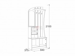 Прихожая Саша 20 ясень анкор в Асбесте - asbest.magazinmebel.ru | фото - изображение 2