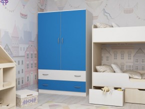 Шкаф двухстворчатый белый-голубой в Асбесте - asbest.magazinmebel.ru | фото