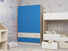 Шкаф двухстворчатый дуб молочный-голубой в Асбесте - asbest.magazinmebel.ru | фото