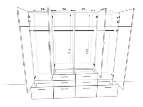 Шкаф распашной 2400А Антрацит в Асбесте - asbest.magazinmebel.ru | фото - изображение 2