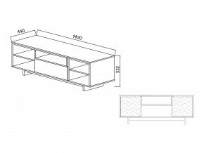 Тумба для ТВА Moderno-1400 Ф1 в Асбесте - asbest.magazinmebel.ru | фото - изображение 2